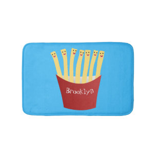 Tapis De Bain Caricature de frites Cute kawaii fast food