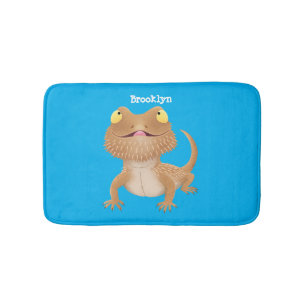 Tapis De Bain Caricature de lézard de dragon à barbe