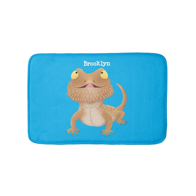 Tapis De Bain Caricature de lézard de dragon à barbe (Devant)