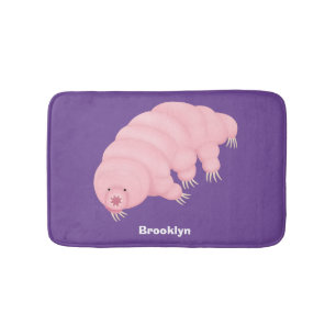 Tapis De Bain Caricature d'ours d'eau tardigrade rose mignon