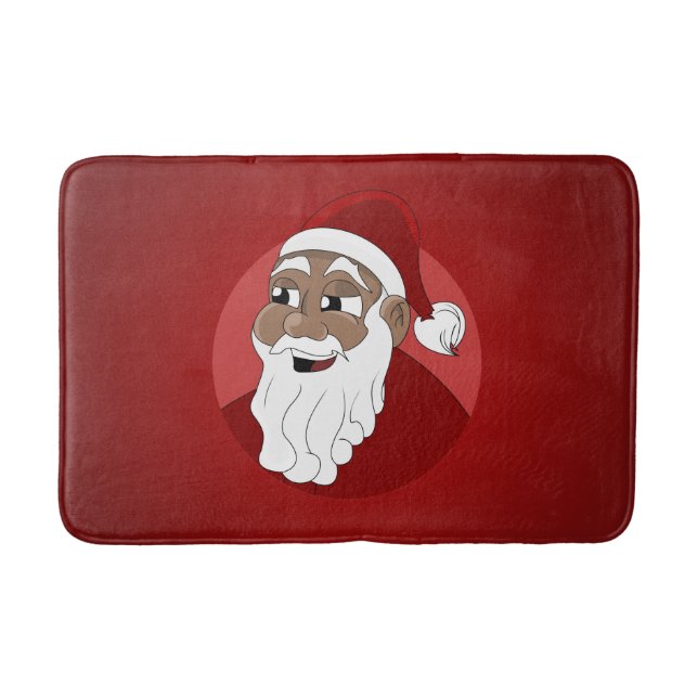 Tapis De Bain Caricature du Père Noël noir (Devant)
