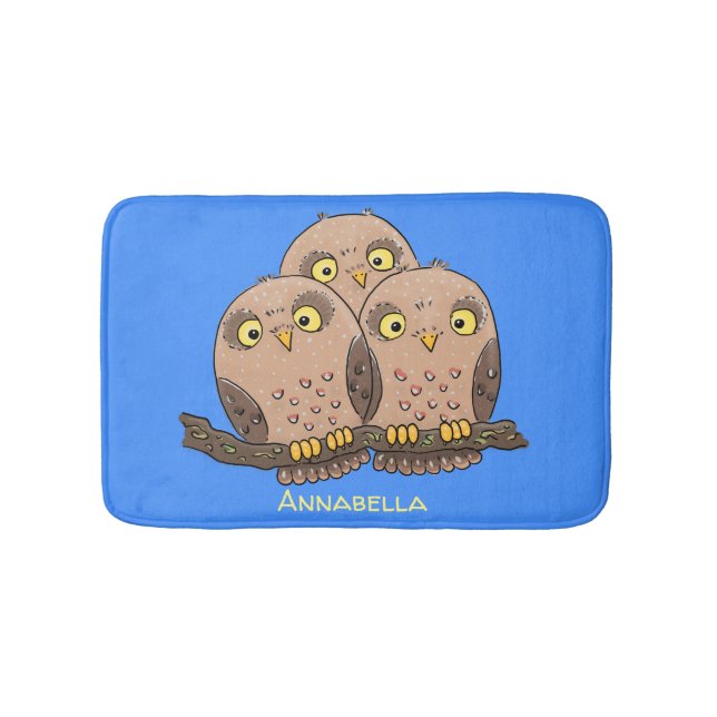 Tapis De Bain Caricature en trio de chouette (Devant)