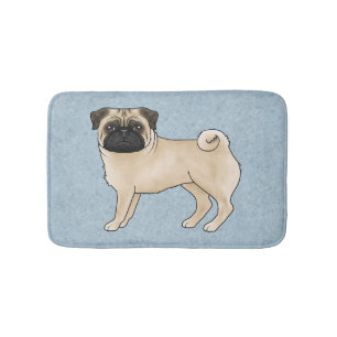 Tapis De Bain Carlin Fawn Mops reproduire Chien Dessin Illustrat