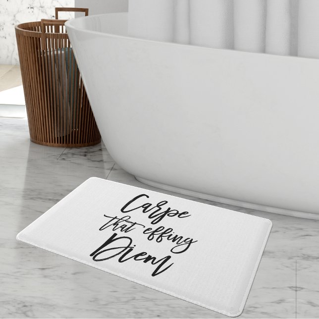 Tapis De Bain Carpe Ce Effet Diem Hand Citation Lettrée (Créateur téléchargé)