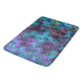 Tapis De Bain carré 3D coloré bleu lilas à rose ou triangles