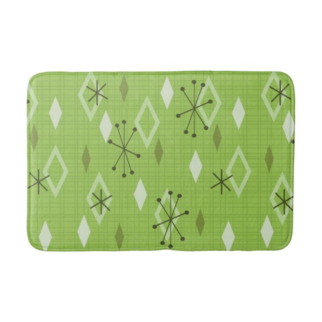 Tapis De Bain Carreau moderne du milieu du siècle Chartreuse (Devant)