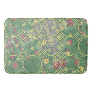 Tapis De Bain Carrelage vert floral