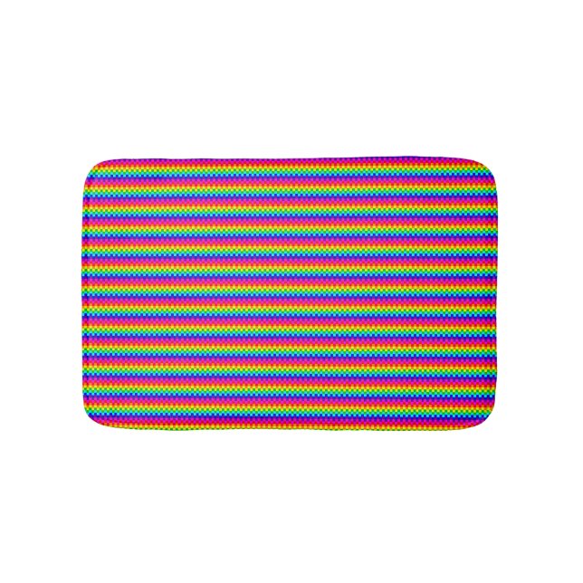 Tapis De Bain Carrés arc-en-ciel (Devant)
