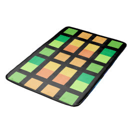 Tapis De Bain Carrés minimaux jaunes verts