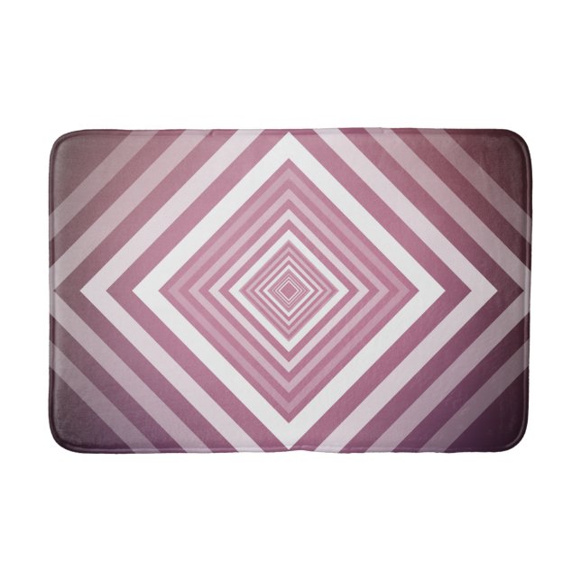 Tapis De Bain Carrés modernes de la Gradation rose et blanc (Devant)