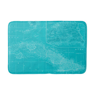 Tapis De Bain Carte bleue du Cuba