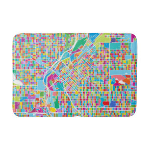 Tapis De Bain Carte colorée de Denver