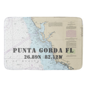 Tapis De Bain Carte de latitude de longitude FL de Punta Gorda N
