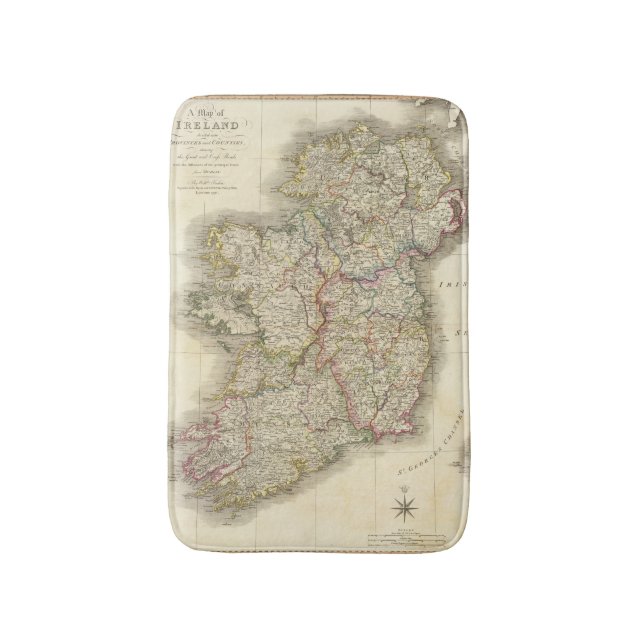 Tapis De Bain Carte de l'Irlande (Devant (Vertical))