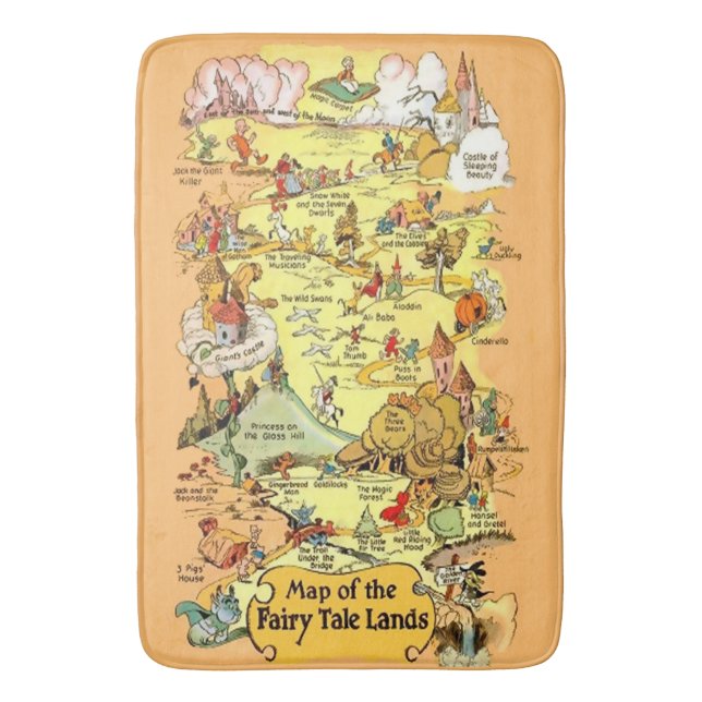 Tapis De Bain Carte des Terres de contes de fées (devant Vertical)