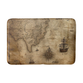 Tapis De Bain Carte du trésor nautique