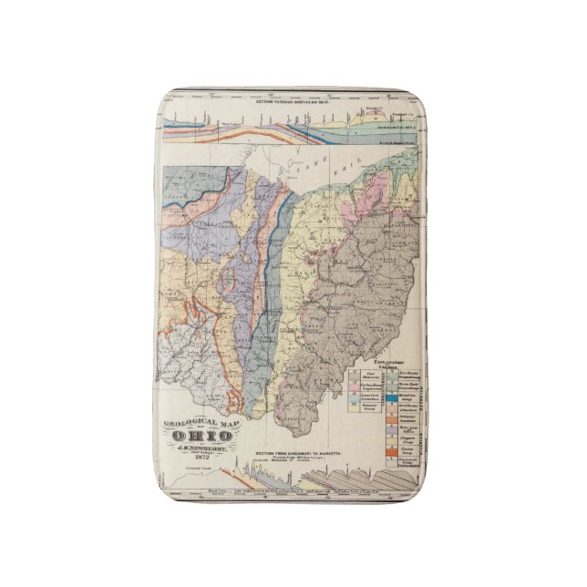 Tapis De Bain Carte géologique de l'Ohio (Devant (Vertical))