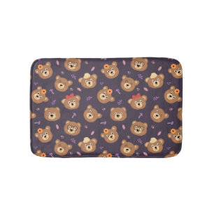 Tapis De Bain Cartographie de l'ours en peluche mignonne Enceint