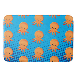 Tapis De Bain Cartoon mignon bébé poulpe bleu océan