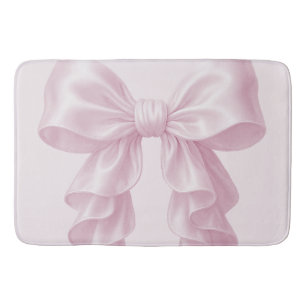 Tapis De Bain Cascade Rose Ruban Froncé Élégant Luxueux Féminin