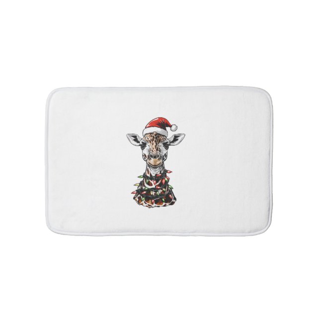 Tapis De Bain Casquette de Noël de la Giraffe Noël Noël Noël (Devant)