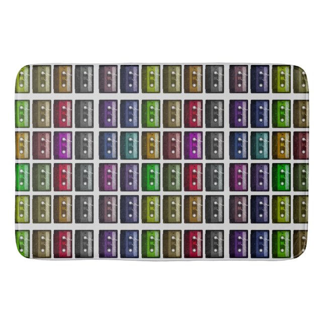 TAPIS DE BAIN CASSETTE TAPES RETRO MUSIQUE AMOUR (Devant)