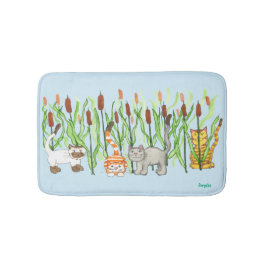 Tapis De Bain Cats and Cattails