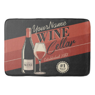 Tapis De Bain Cave à vin personnalisée Bouteille Salle de dég