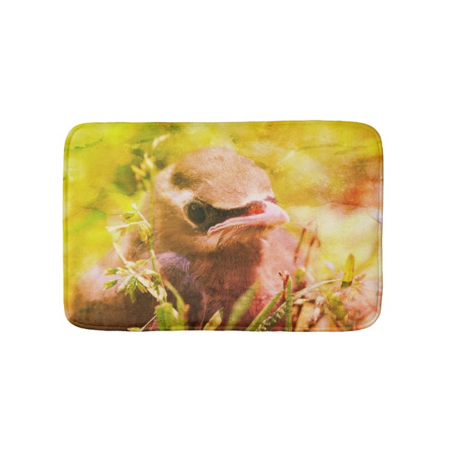 Tapis De Bain Cèdre jaune cire oiseau naissant Abstrait (Devant)
