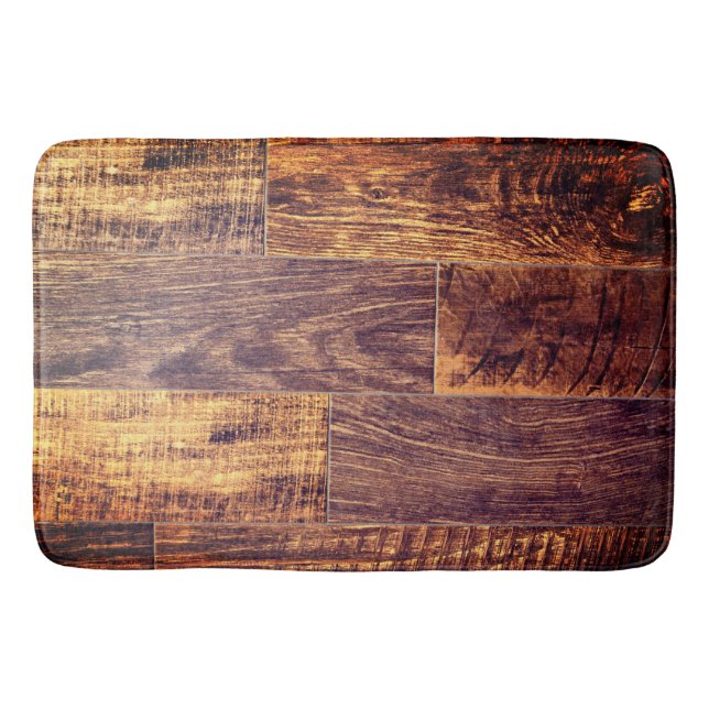 Tapis De Bain Cèdre | motif de bois rustique (Devant)