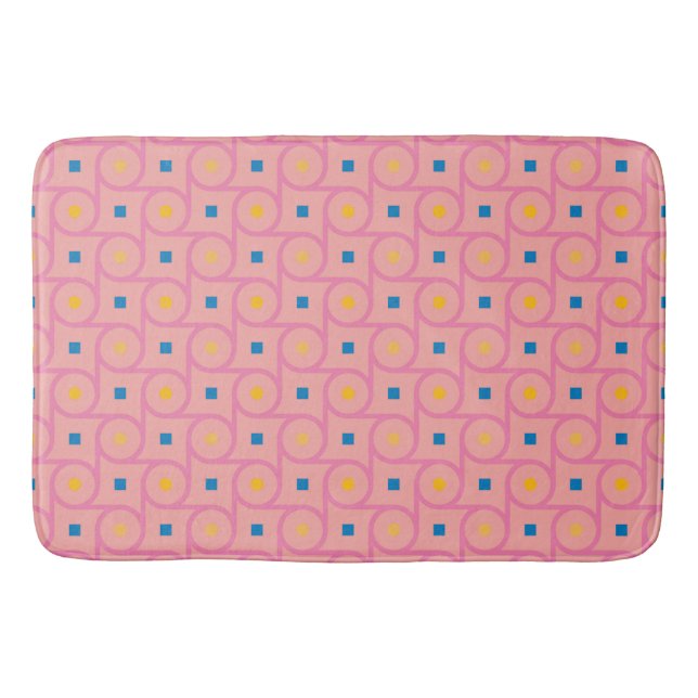 Tapis De Bain Cercle de verrouillage rose moderne du milieu du s (Devant)