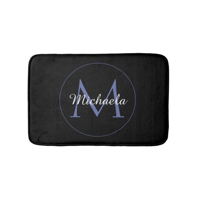Tapis De Bain Cercle minimal moderne nom initial monogramme mode (Devant)