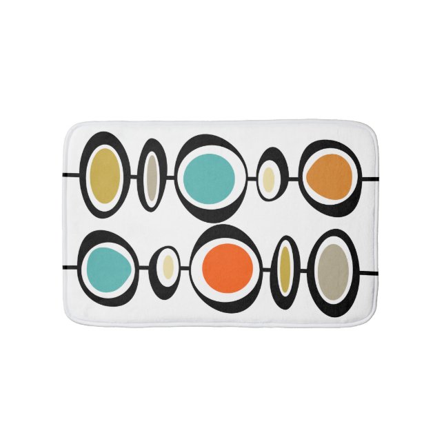 Tapis De Bain Cercles Abstraits audacieux Mi-Siècle Moderne Rétr (Devant)