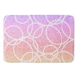 Tapis De Bain Cercles blancs géométriques Parties scintillant ar