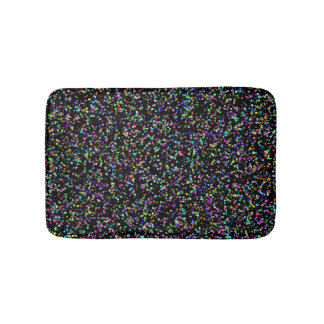 Tapis De Bain Cercles colorés bulles sur motif unique noir