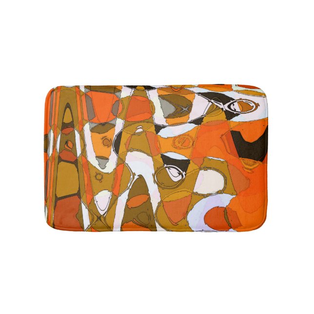 Tapis De Bain Cercles d'automne lumineux : motif abstrait. (Devant)