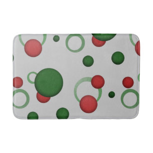 Tapis De Bain Cercles de points géométriques Motif rétro sur une