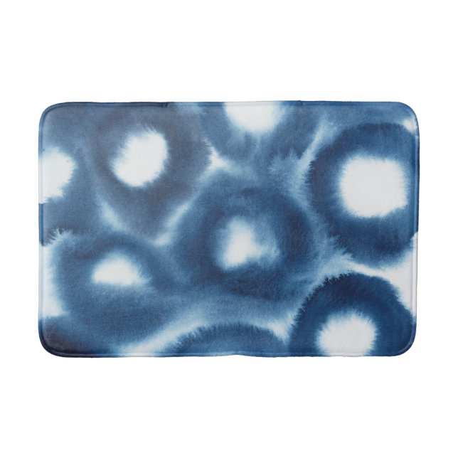 Tapis De Bain Cercles d'impression d'aquarelle Indigio (Devant)