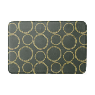 Tapis De Bain Cercles d'or & Olive rustique Vert moderne tendanc