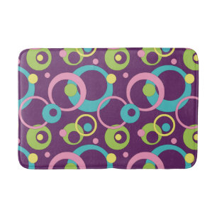 Tapis De Bain Cercles pourpres Funky Mat de bain