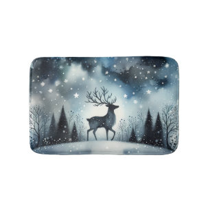 Tapis De Bain Cerf Nuit d'Hiver Étoilée