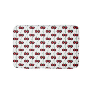 Tapis De Bain Cerises Rouge mûr Cerise Fruit d'été Imprimer