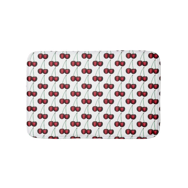 Tapis De Bain Cerises Rouge mûr Cerise Fruit d'été Imprimer (Devant)