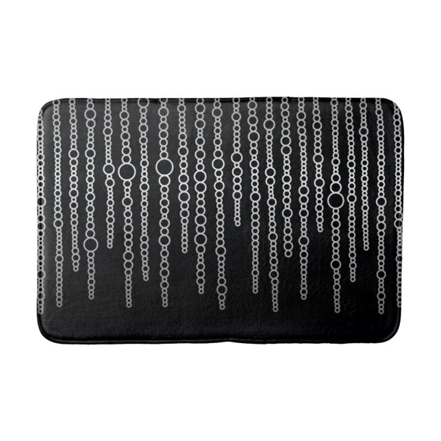 Tapis De Bain Chaînes Abstraites noires et blanches (Devant)