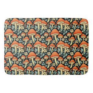Tapis De Bain Champignons rétro Fleurs Vintages