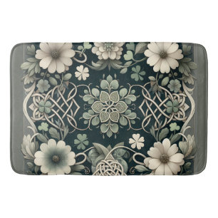 Tapis De Bain Charme floral du trèfle celtique