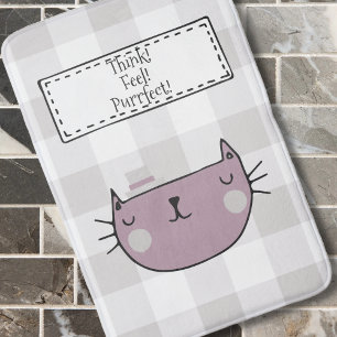 Tapis De Bain Charming Amoureux des chats Purrfect Buffalo plaid