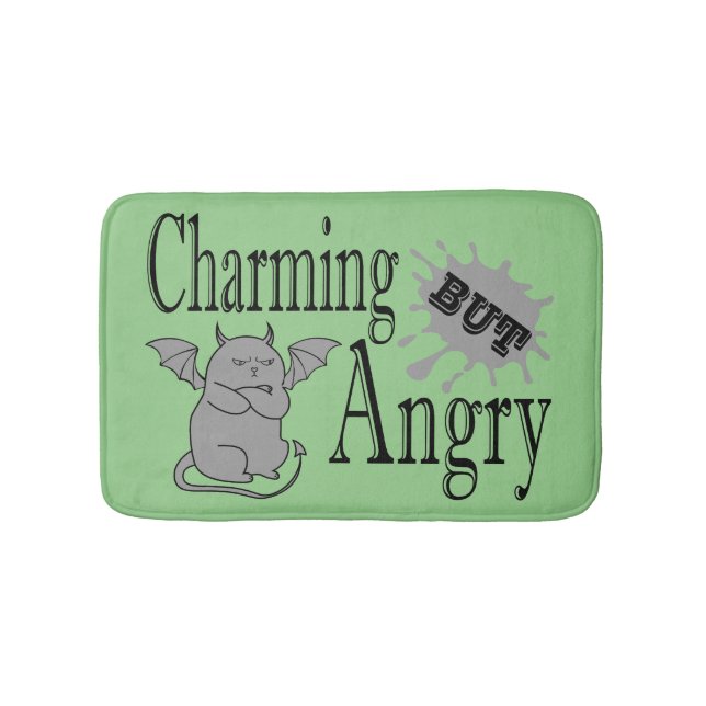 Tapis De Bain Charming mais en colère petit chat diable drôle ci (Devant)