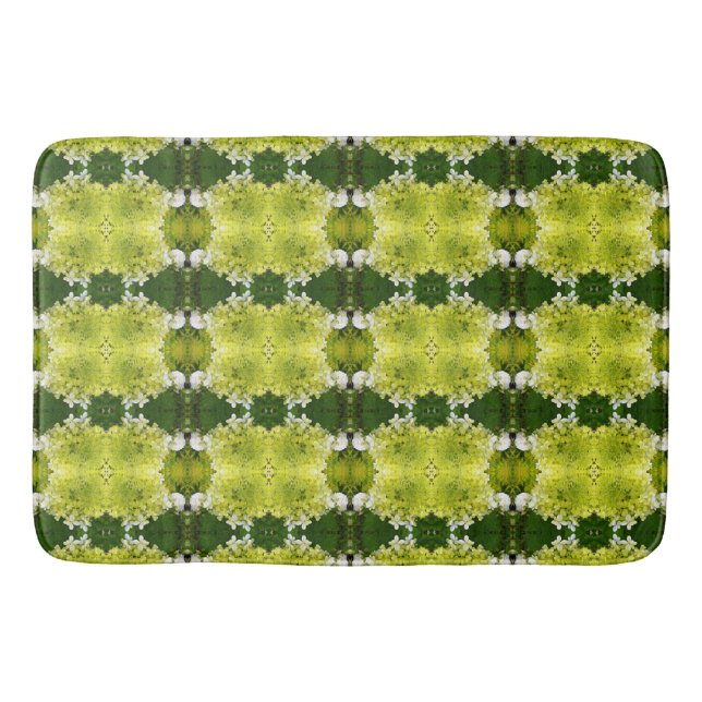 Tapis De Bain Chartreuse Vert Abstrait Hydrangea Blooms Motif (Devant)