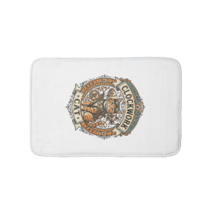 Tapis De Bain Chat à ressort Chat Steampunk Vintage Art Vectorie